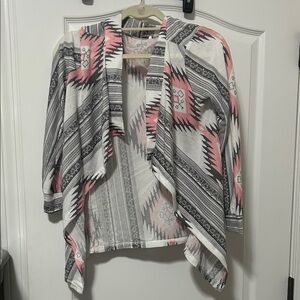 Aztec Print Open Cardigan